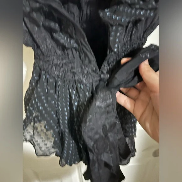 Vintage Y2K RARE Buddhist Punk Black Ruffle Tie Jacket NWT - Picture 5 of 8